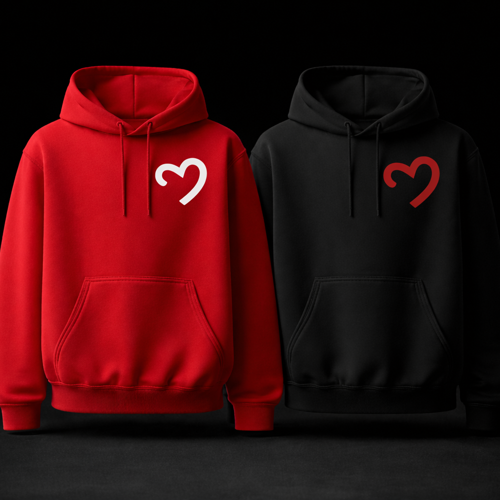 Love Hoodies Duo | Rouge & noir
