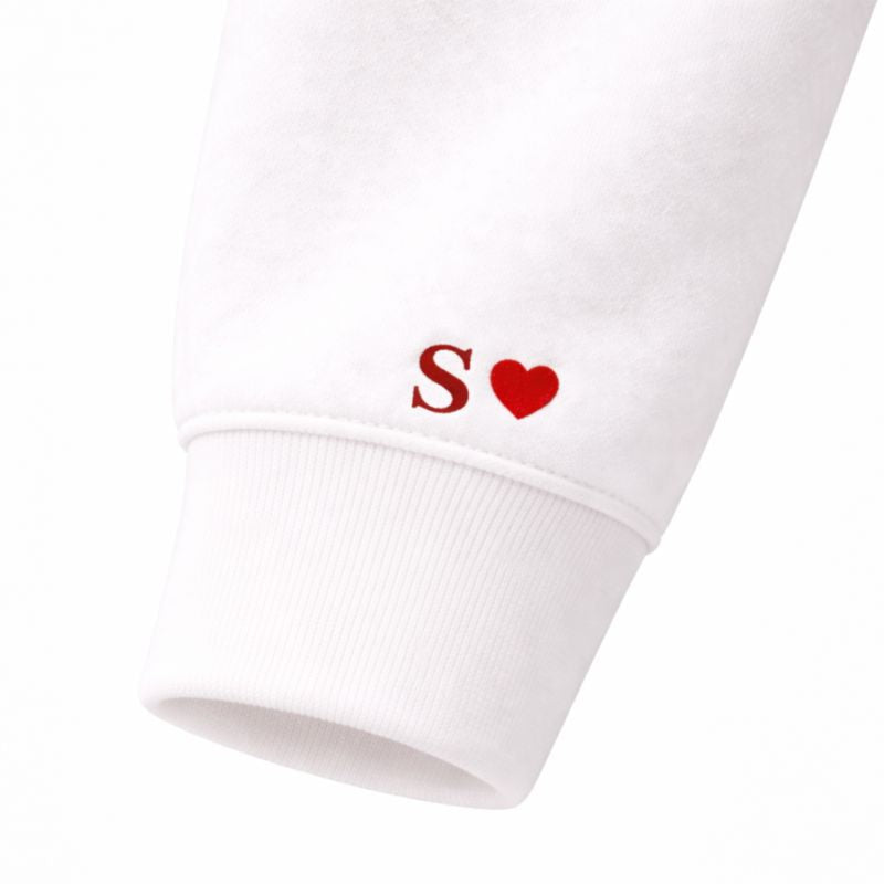 Love Hoodie – Blanc/rouge