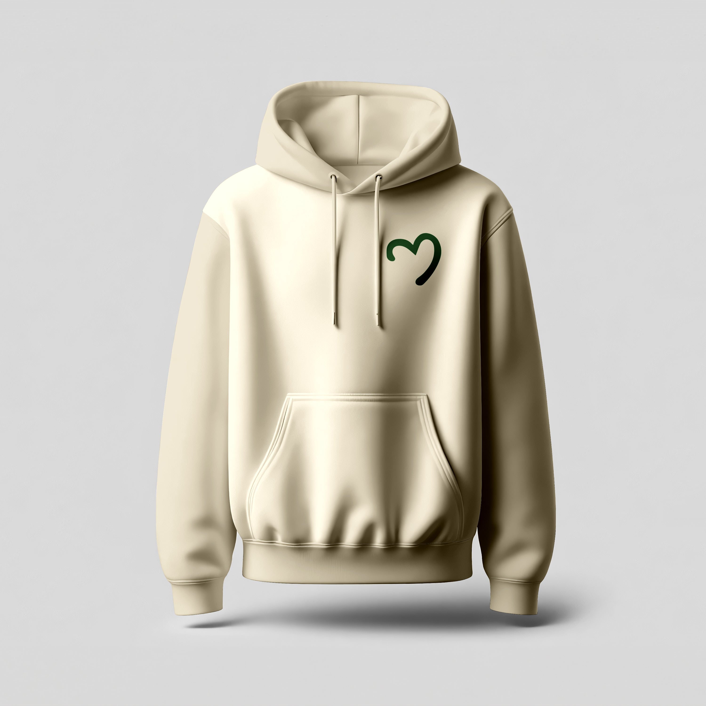 Love Hoodie – Crème/vert